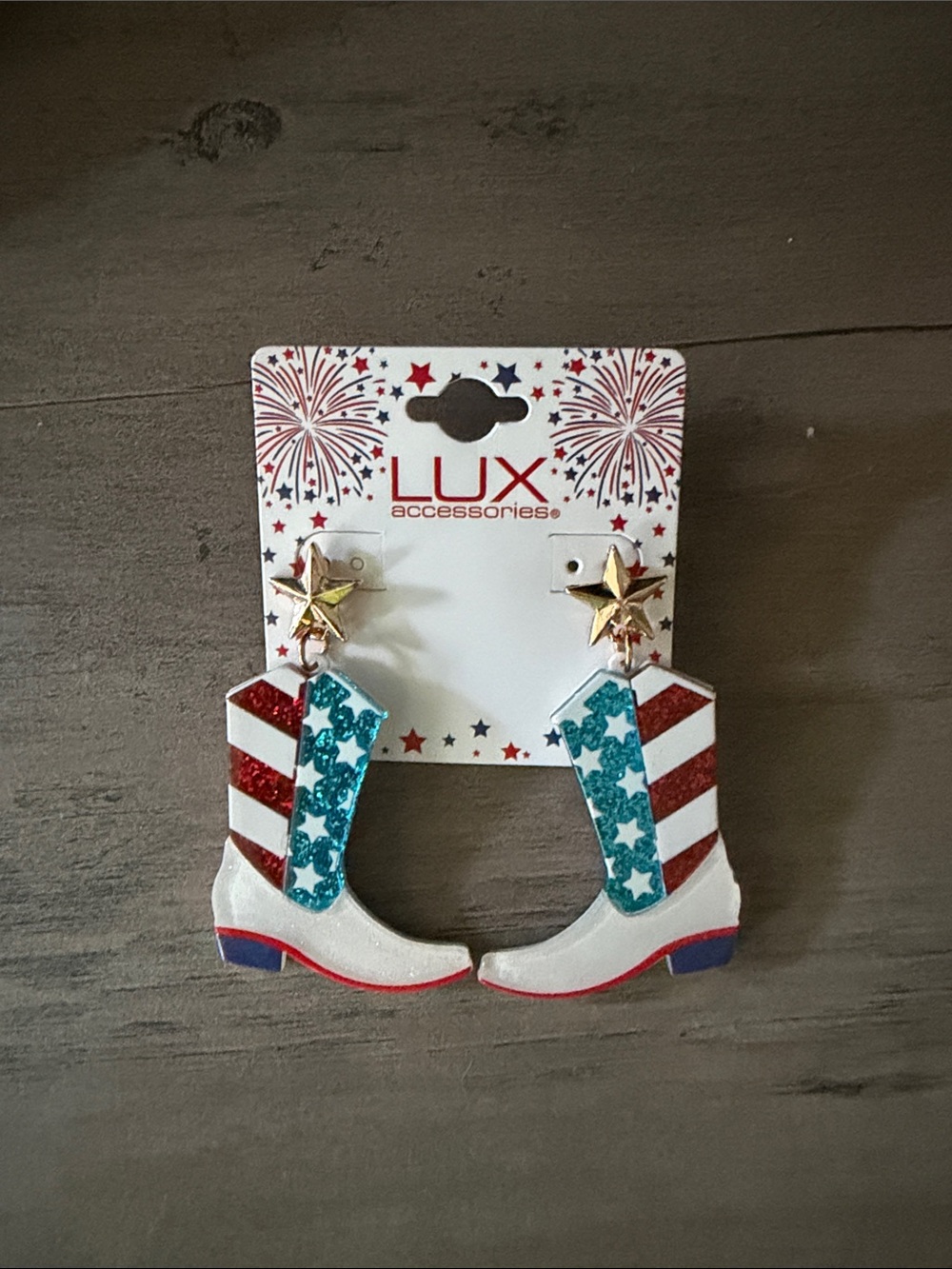 Toshiba Red, White & Blue Kids Cowboy Boot Hair Clips